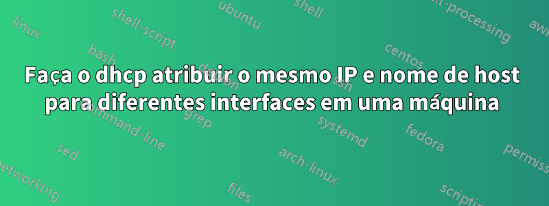 Faça o dhcp atribuir o mesmo IP e nome de host para diferentes interfaces em uma máquina