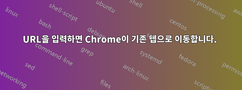 URL을 입력하면 Chrome이 기존 탭으로 이동합니다.