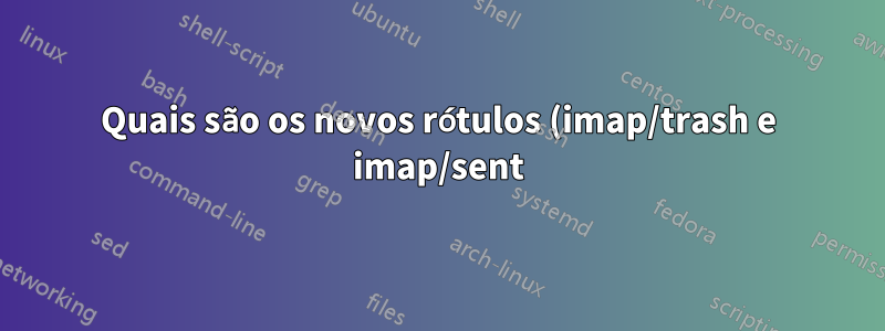 Quais são os novos rótulos (imap/trash e imap/sent) na minha conta do Gmail?