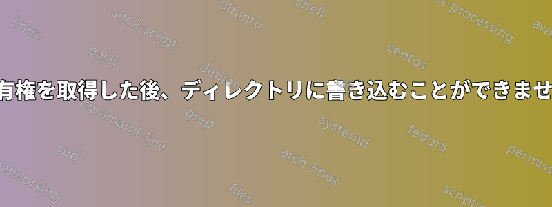 所有権を取得した後、ディレクトリに書き込むことができません