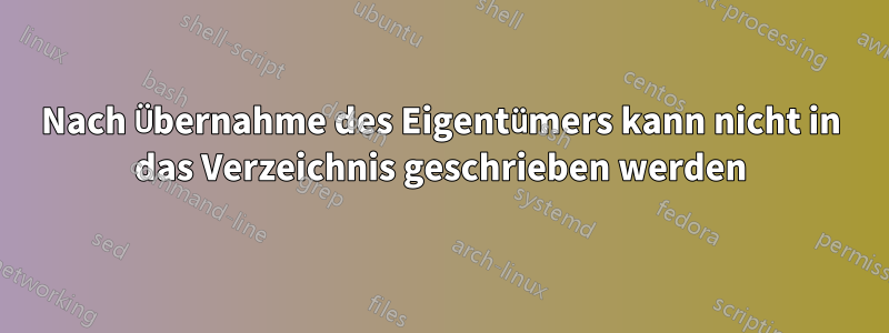 Nach Übernahme des Eigentümers kann nicht in das Verzeichnis geschrieben werden