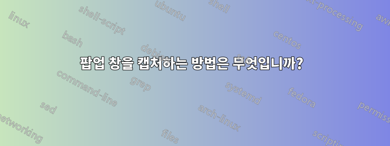 팝업 창을 캡처하는 방법은 무엇입니까? 