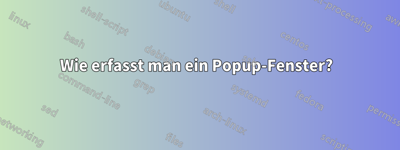 Wie erfasst man ein Popup-Fenster?