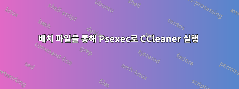 배치 파일을 통해 Psexec로 CCleaner 실행