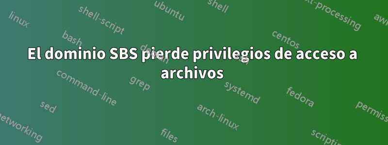 El dominio SBS pierde privilegios de acceso a archivos