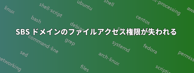 SBS ドメインのファイルアクセス権限が失われる