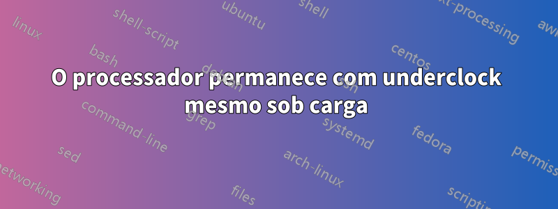 O processador permanece com underclock mesmo sob carga