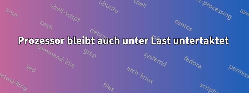 Prozessor bleibt auch unter Last untertaktet
