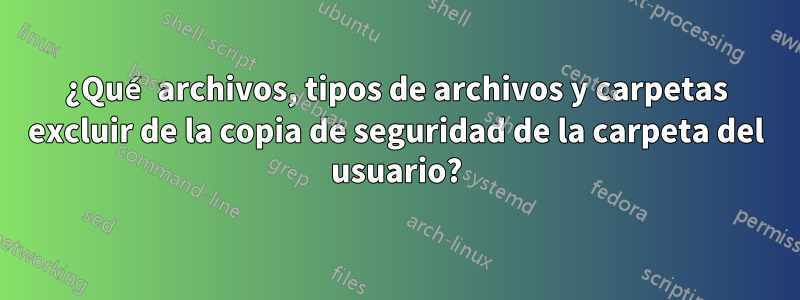 ¿Qué archivos, tipos de archivos y carpetas excluir de la copia de seguridad de la carpeta del usuario?