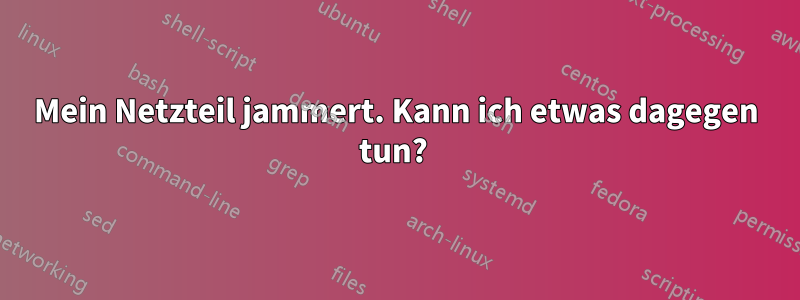 Mein Netzteil jammert. Kann ich etwas dagegen tun? 