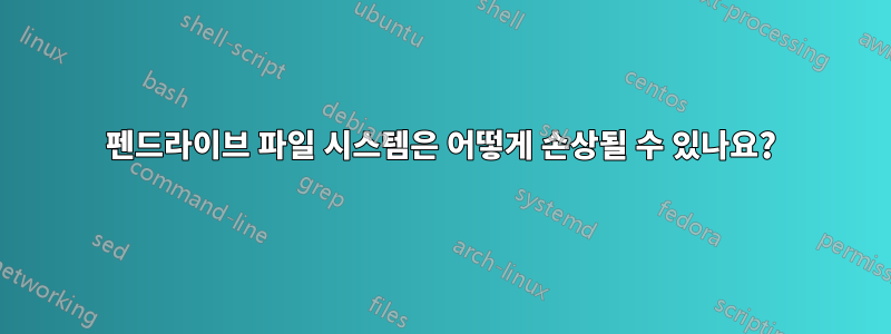 펜드라이브 파일 시스템은 어떻게 손상될 수 있나요?