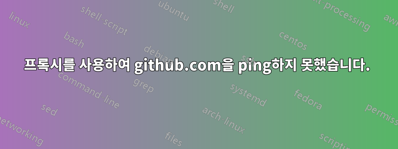 프록시를 사용하여 github.com을 ping하지 못했습니다.
