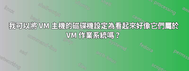 我可以將 VM 主機的磁碟機設定為看起來好像它們屬於 VM 作業系統嗎？