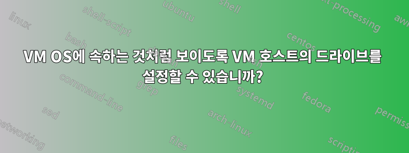VM OS에 속하는 것처럼 보이도록 VM 호스트의 드라이브를 설정할 수 있습니까?