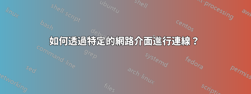 如何透過特定的網路介面進行連線？