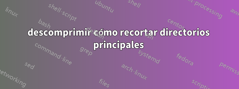 descomprimir cómo recortar directorios principales