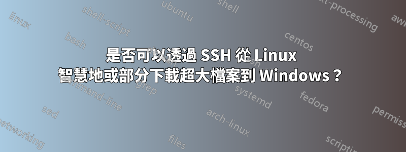 是否可以透過 SSH 從 Linux 智慧地或部分下載超大檔案到 Windows？