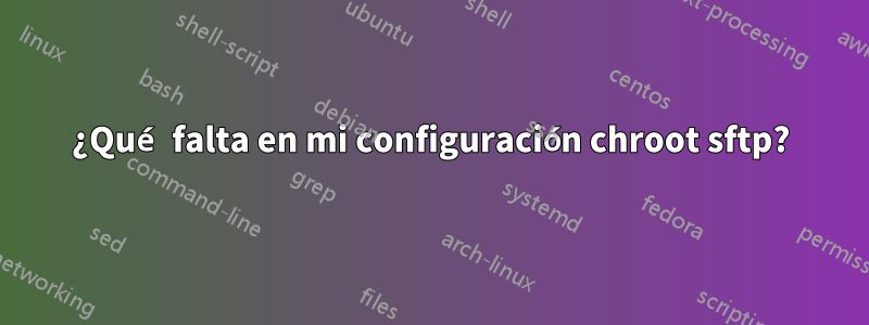 ¿Qué falta en mi configuración chroot sftp?