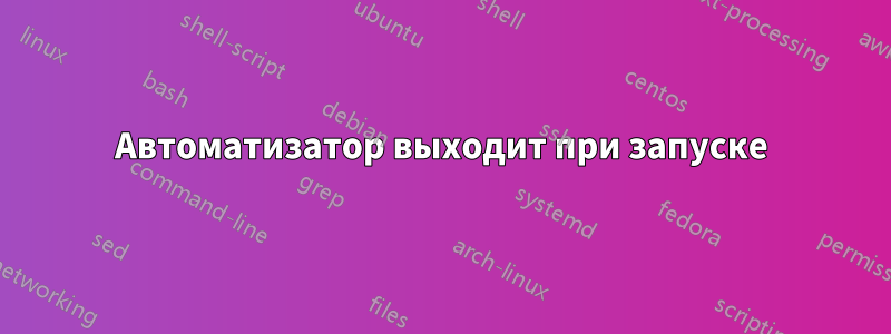 Автоматизатор выходит при запуске