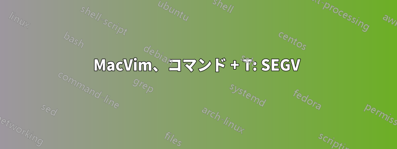 MacVim、コマンド + T: SEGV