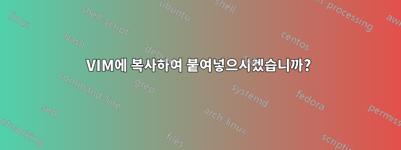 VIM에 복사하여 붙여넣으시겠습니까?