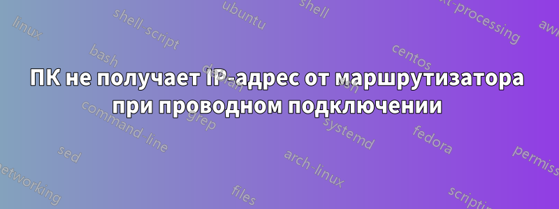 ПК не получает IP-адрес от маршрутизатора при проводном подключении