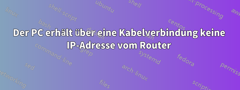 Der PC erhält über eine Kabelverbindung keine IP-Adresse vom Router