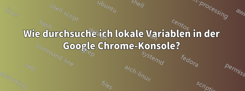 Wie durchsuche ich lokale Variablen in der Google Chrome-Konsole?