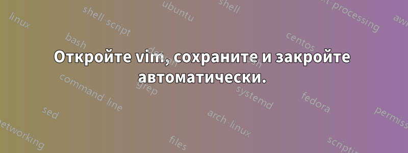 Откройте vim, сохраните и закройте автоматически.
