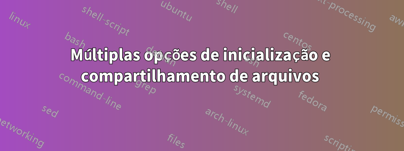Múltiplas opções de inicialização e compartilhamento de arquivos