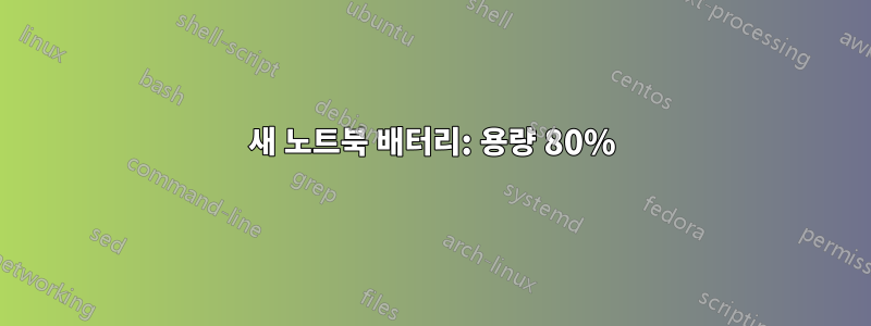 새 노트북 배터리: 용량 80%