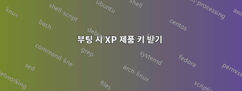 부팅 시 XP 제품 키 받기