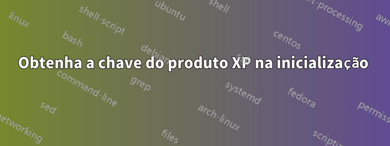 Obtenha a chave do produto XP na inicialização