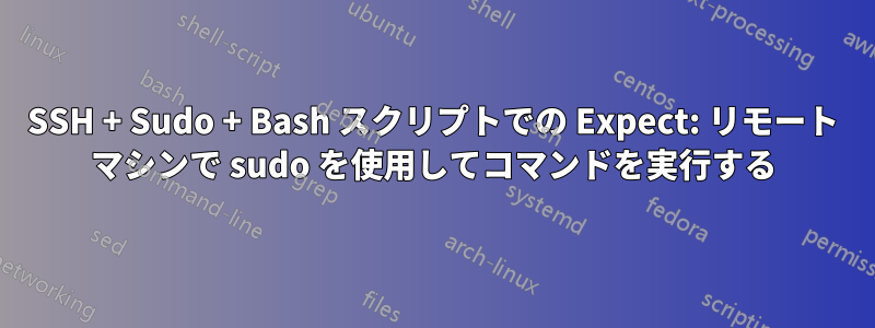 SSH + Sudo + Bash スクリプトでの Expect: リモート マシンで sudo を使用してコマンドを実行する
