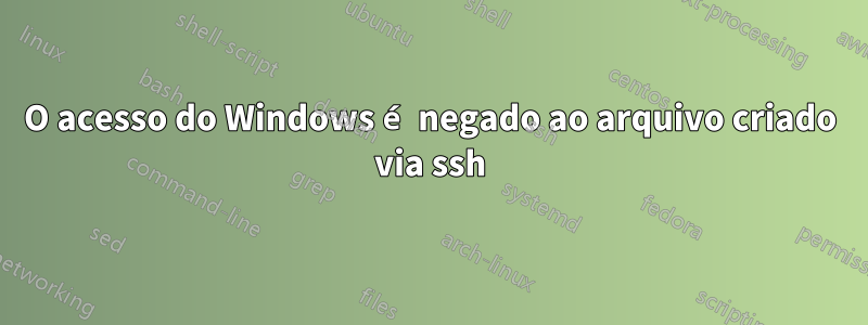 O acesso do Windows é negado ao arquivo criado via ssh