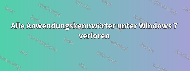 Alle Anwendungskennwörter unter Windows 7 verloren
