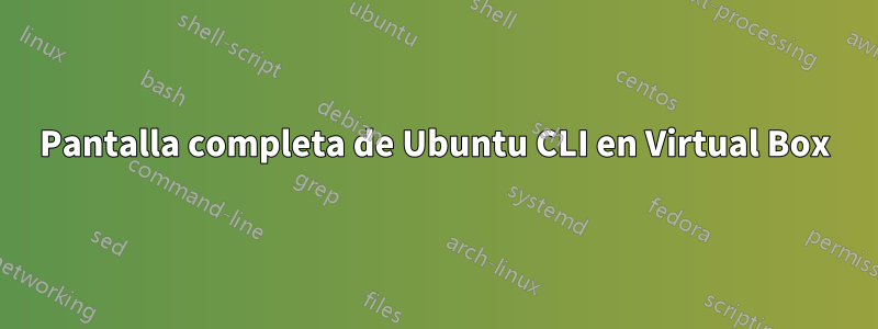 Pantalla completa de Ubuntu CLI en Virtual Box