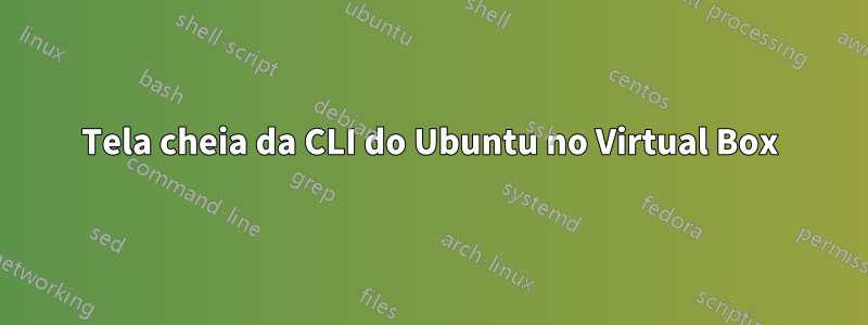 Tela cheia da CLI do Ubuntu no Virtual Box