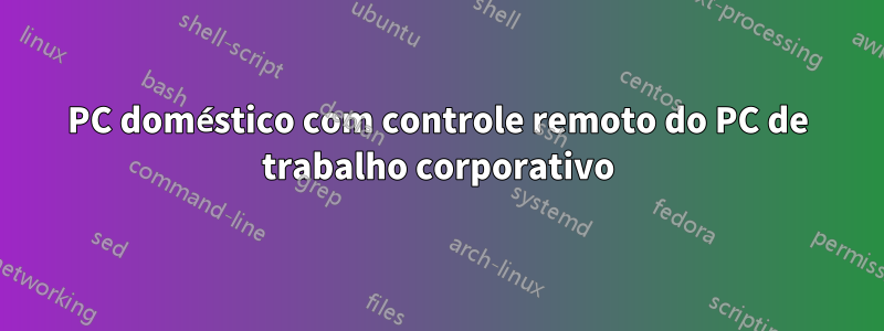 PC doméstico com controle remoto do PC de trabalho corporativo