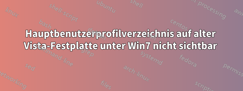 Hauptbenutzerprofilverzeichnis auf alter Vista-Festplatte unter Win7 nicht sichtbar