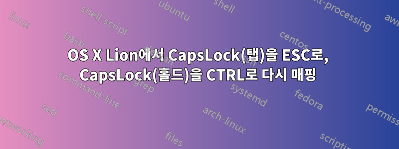 OS X Lion에서 CapsLock(탭)을 ESC로, CapsLock(홀드)을 CTRL로 다시 매핑