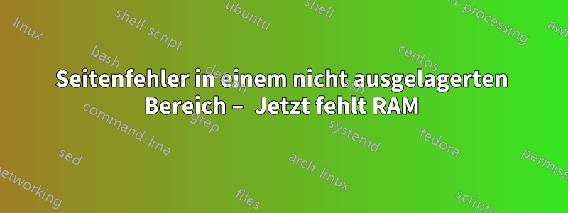 Seitenfehler in einem nicht ausgelagerten Bereich – Jetzt fehlt RAM