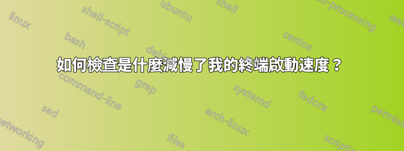 如何檢查是什麼減慢了我的終端啟動速度？
