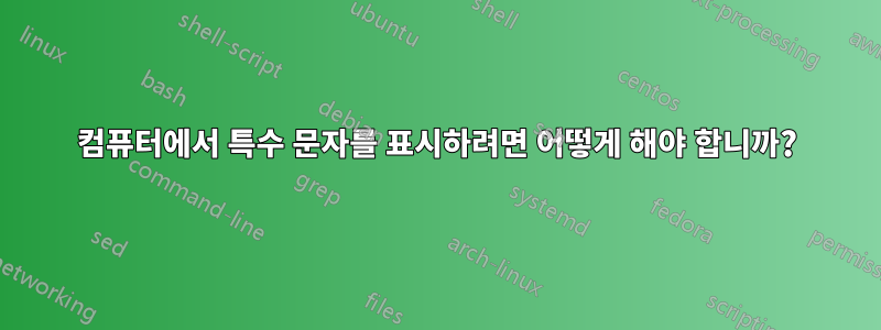 컴퓨터에서 특수 문자를 표시하려면 어떻게 해야 합니까?