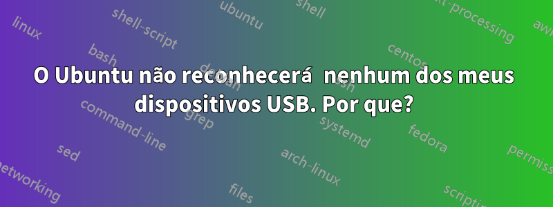 O Ubuntu não reconhecerá nenhum dos meus dispositivos USB. Por que?
