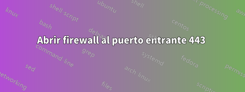 Abrir firewall al puerto entrante 443