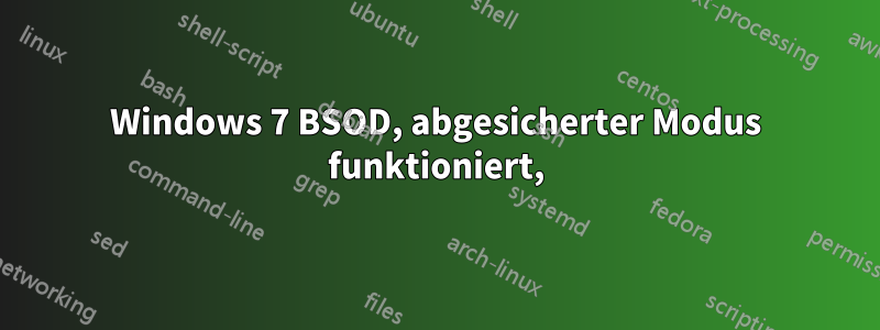 Windows 7 BSOD, abgesicherter Modus funktioniert,
