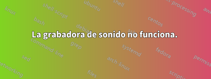 La grabadora de sonido no funciona.