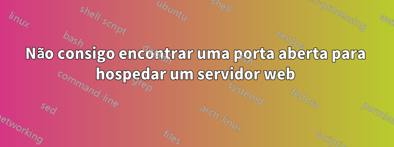 Não consigo encontrar uma porta aberta para hospedar um servidor web