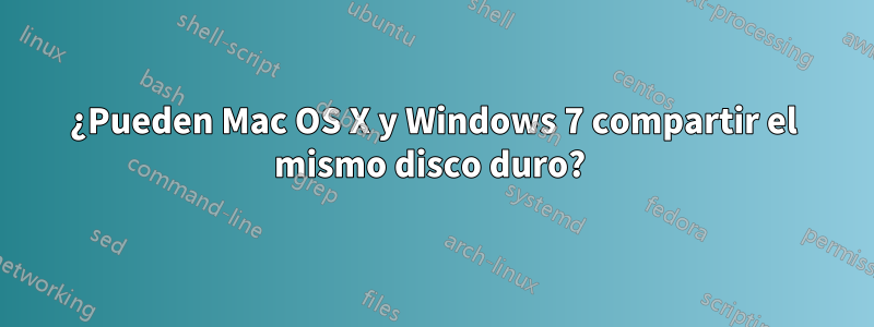 ¿Pueden Mac OS X y Windows 7 compartir el mismo disco duro? 